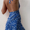 Fashion Casual Print Backless Halter A Line Dresses