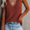 Fashion Casual Solid V Neck Tops