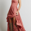 Bohemian Solid Frenulum Backless Halter Waist Skirt Dresses