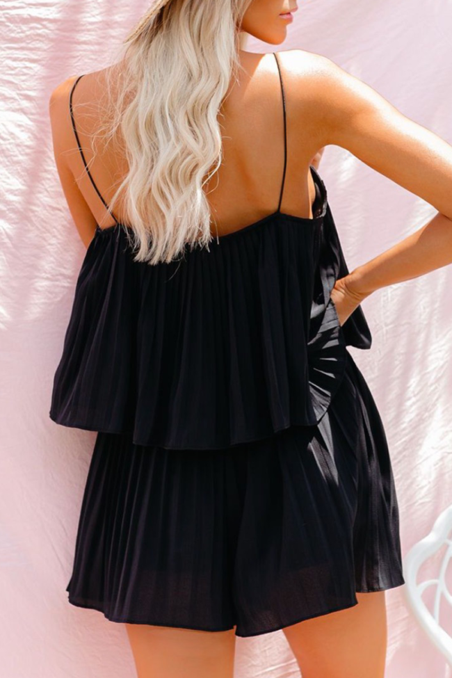 Casual Solid Split Joint Pleated Dresses