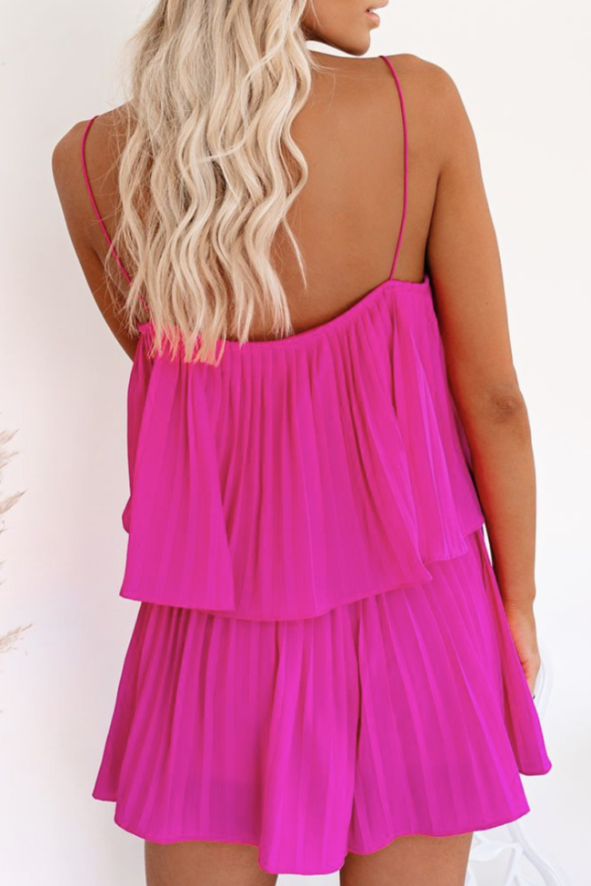 Casual Solid Split Joint Pleated Dresses