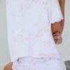 Living Tie Dye Split Joint O Neck Short Sleeve Two Pieces