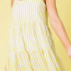 Casual Striped Split Joint Spaghetti Strap Princess Dresses