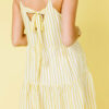 Casual Striped Split Joint Spaghetti Strap Princess Dresses