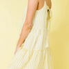 Casual Striped Split Joint Spaghetti Strap Princess Dresses