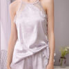 Fashion Living Solid Split Joint Halter Sleeveless Two Pieces