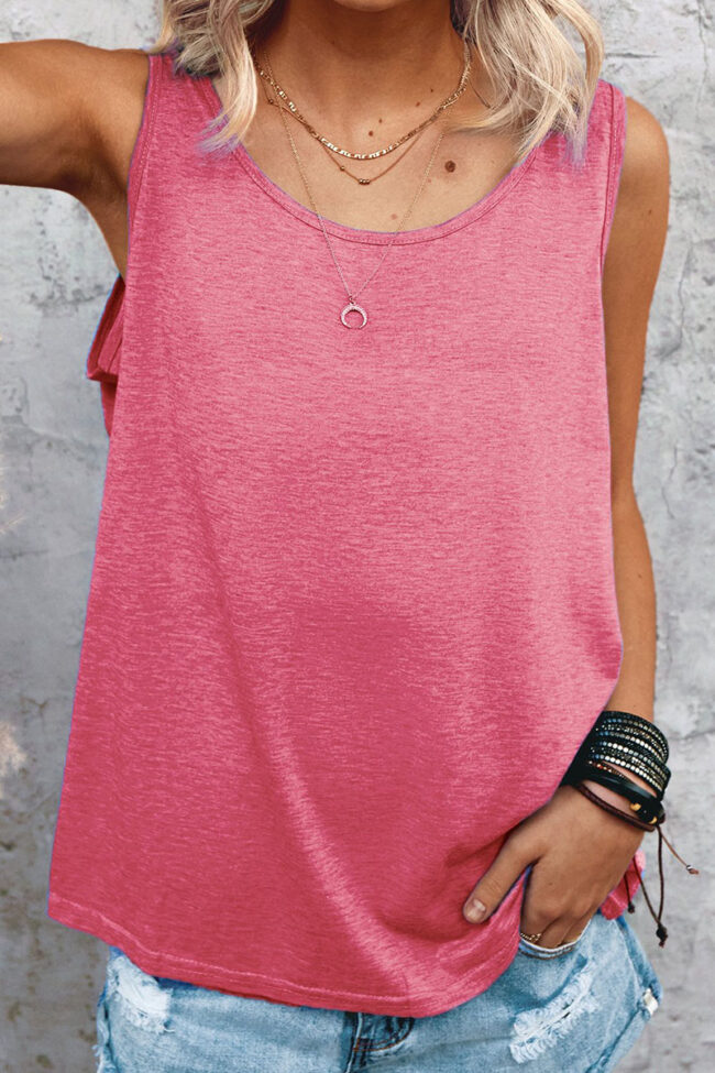 Fashion Casual Solid O Neck Tops