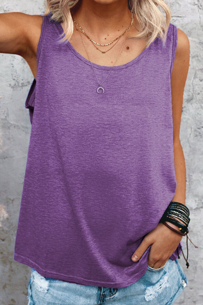 Fashion Casual Solid O Neck Tops