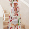 Fashion Street Print Split Joint V Neck Printed Dresses