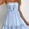 Fashion Sweet Solid Split Joint Strapless Princess Dresses