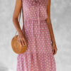 Fashion Casual Dot Split Joint V Neck A Line Dresses