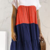 Fashion Casual Solid Split Joint O Neck Cake Skirt Dresses