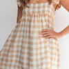 Fashion Casual Plaid Split Joint Square Collar A Line Dresses