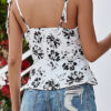 Fashion Casual Print Split Joint V Neck Tops