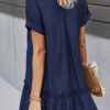 Fashion Street Solid Split Joint V Neck A Line Dresses