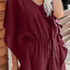 Fashion Casual Solid Frenulum V Neck Loose Jumpsuits