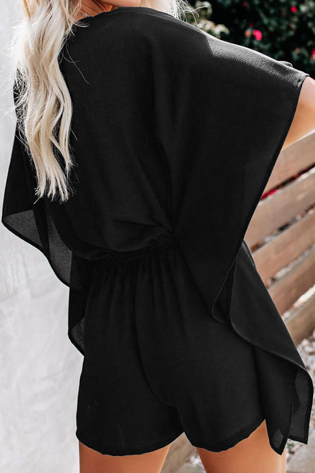 Fashion Casual Solid Frenulum V Neck Loose Jumpsuits