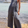 Casual Solid Without Belt Spaghetti Strap Loose Jumpsuits