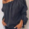 Fashion Casual Solid Split Joint Off the Shoulder Tops