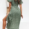 Fashion Sexy Print Split Joint V Neck Irregular Dresses