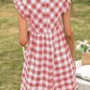 Casual Sweet Plaid Basic V Neck A Line Dresses