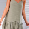 Fashion Casual Solid Split Joint V Neck Sling Dresses