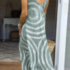 Bohemian Striped Split Joint Spaghetti Strap Sling Dresses