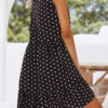 Fashion Street Dot Split Joint O Neck Irregular Dresses