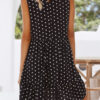 Fashion Street Dot Split Joint O Neck Irregular Dresses