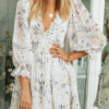 Fashion Street Print Backless V Neck Loose Jumpsuits