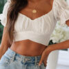 Fashion Casual Solid Frenulum Off the Shoulder T-Shirts