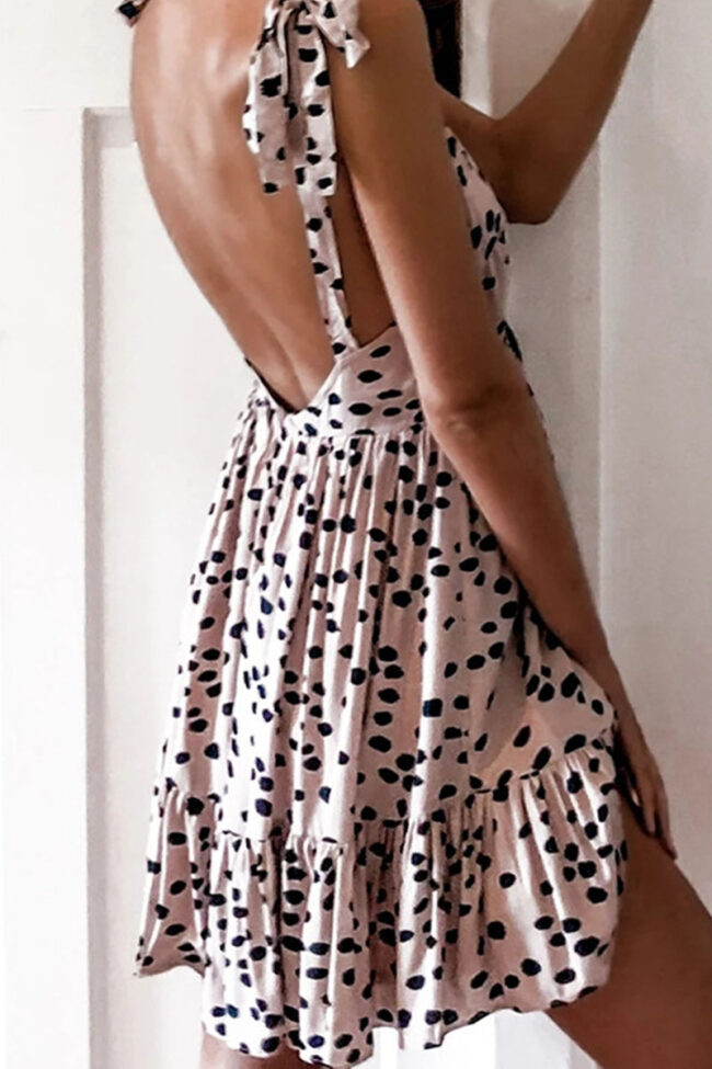 Fashion Sexy Dot V Neck Sling Dresses