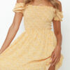 Fashion Sweet Print Split Joint Off the Shoulder A Line Dresses