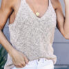 Fashion Street Solid Hollowed Out V Neck Tops