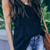 Fashion Street Solid Hollowed Out V Neck Tops