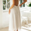 Fashion Street Solid Backless Halter A Line Dresses