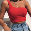 Fashion Sexy Solid One Shoulder Tops