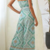 Fashion Street Print Bandage Strapless Loose Jumpsuits