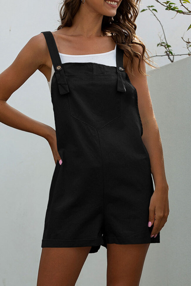 Fashion Casual Solid Spaghetti Strap Loose Jumpsuits