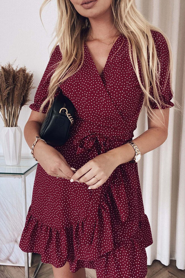 Fashion Casual Print Split Joint V Neck Printed Dresses