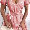 Fashion Sexy Dot Hollowed Out V Neck Princess Dresses