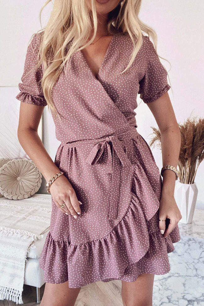 Fashion Casual Print Split Joint V Neck Printed Dresses