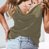 Fashion Casual Solid Bateau Neck Tops