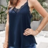 Fashion Street Solid Split Joint V Neck Tops