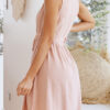 Fashion Sweet Solid Split Joint V Neck A Line Dresses