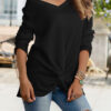 Fashion Street Solid V Neck Tops