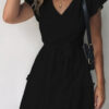 Fashion Casual Solid Frenulum V Neck Irregular Dresses