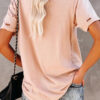 Fashion Casual Print Ripped O Neck Tops