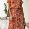 Fashion Street Print Turndown Collar A Line Dresses