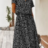 Fashion Street Print Turndown Collar A Line Dresses